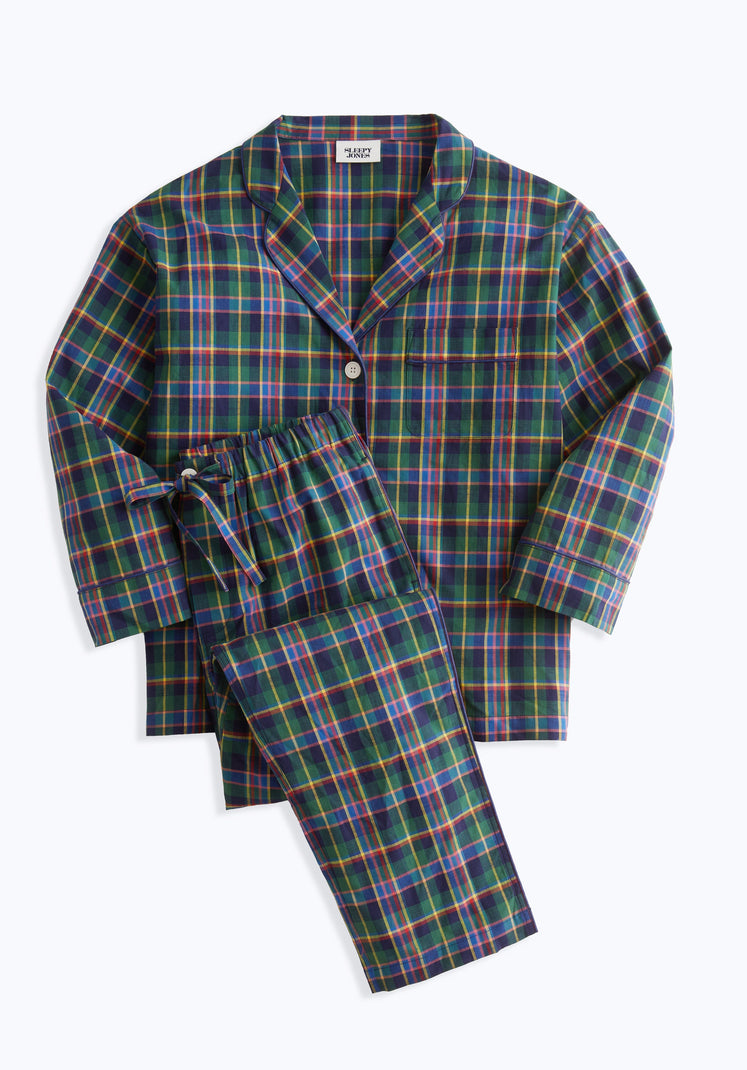 SLEEPY JONES | Marina Pajama Set in Multi Madras Plaid - Women's Pajama Sets